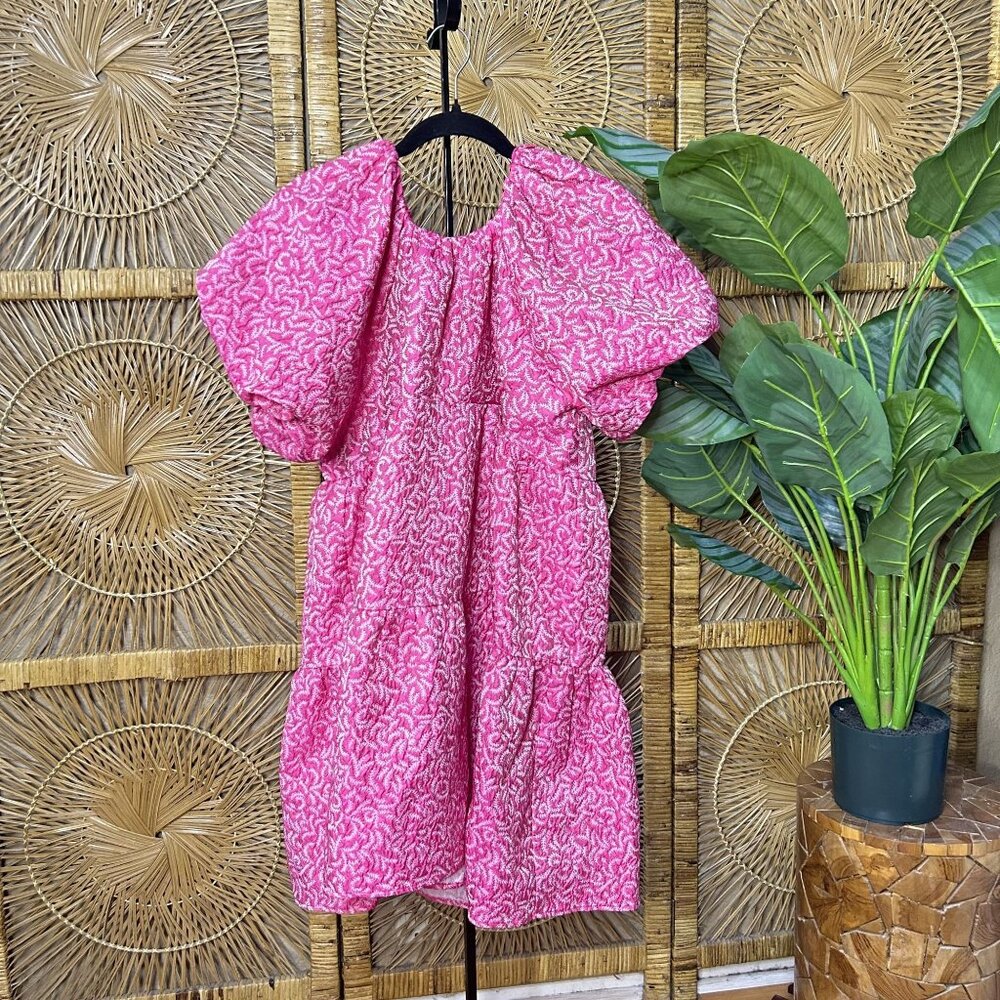 Tuckernuck Hyacinth House Pink Puff Sleeve Oversized Dress medium